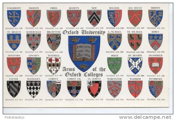(UK 78) OXFORD. ARMS OF THE OXFORD COLLEGES . BLASSONS - Oxford