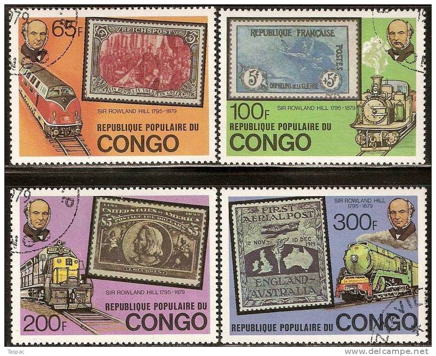 Congo (Brazzaville) 1979 Mi# 680-683 Used - Sir Rowland Hill - Afgestempeld