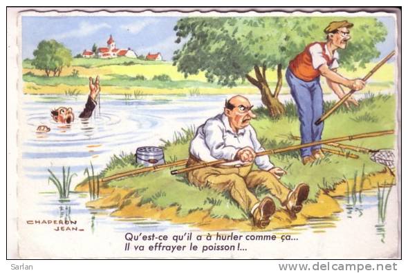 Illustration De JEAN CHAPERON , Theme De La Peche A La Ligne - Pêche