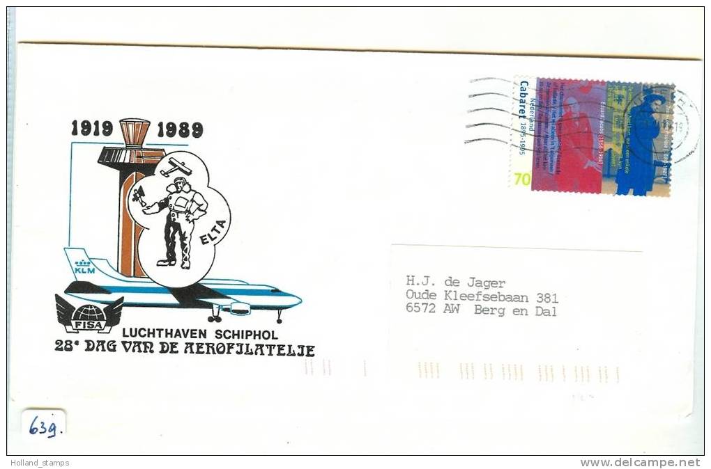 1919-1989 SCHIPHOL. 28e Dag Van De AEROFILATELIE (639) - Poste Aérienne