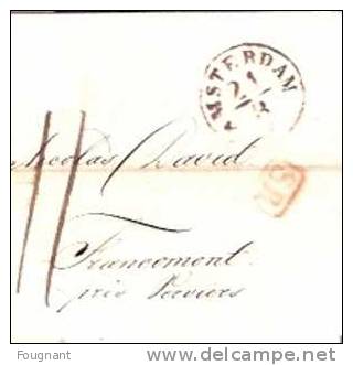 PAYS-BAS:1846:Précurseur D´AMSTERDAM Pour FRANCOMONT Près VERVIERS(Belgique) - ...-1852 Vorläufer