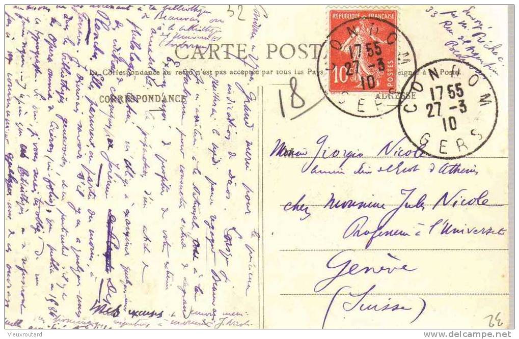 CPA.  CONDOM. PORTE MERIDIONALE DE LA CATHEDRALE DE ST PIERRE AUX ARMES DE JEAN MARRE. ..DATEE 1910 - Condom