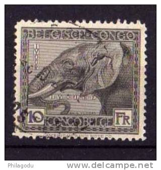 Congo Belge 1923,  10F Elephant   Ø   N° 117  Cote 14 E - Olifanten