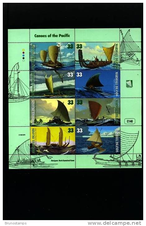 MARSHALL ISLANDS - 1999  CANOES OF THE PACIFIC SHEETLET  MINT NH - Marshall Islands