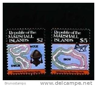 MARSHALL ISLANDS - 1986  MAPS  2 $ + 5 $  MINT NH - Marshall Islands