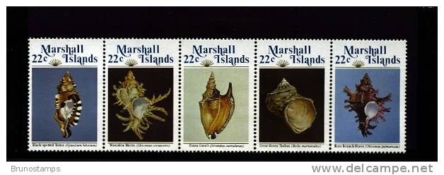 MARSHALL ISLANDS - 1985  SHELLS  STRIP  MINT NH - Marshallinseln