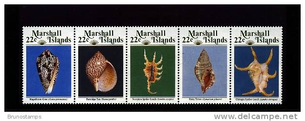 MARSHALL ISLANDS - 1988  SHELLS  STRIP  MINT NH - Marshall Islands