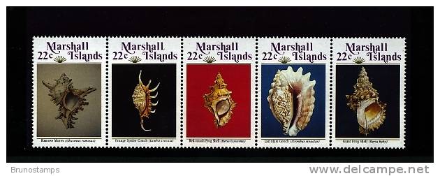 MARSHALL ISLANDS - 1987  SHELLS  STRIP  MINT NH - Marshalleilanden