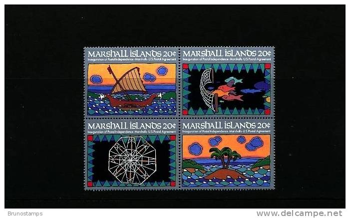 MARSHALL ISLANDS - 1984  POSTAL INDEPENDENCE  BLOCK  MINT NH - Islas Marshall