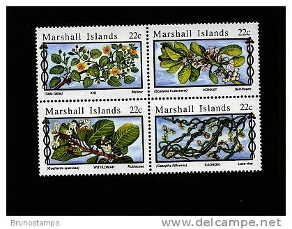 MARSHALL ISLANDS - 1985  FLOWERS BLOCK  MINT NH - Islas Marshall