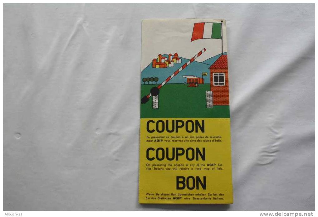 1962-GUIDE  PLANS RESEAUX TOURISTIQUE STATION ESSENCE -AGIP COUPON-ITALIE- INDICAZIONI -ENTE PROVINCIALE TURISMO - - Europa