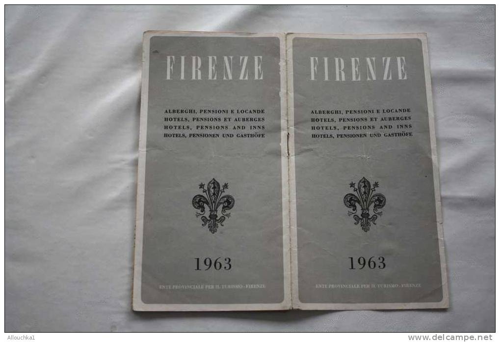 1963--GUIDE PLAN RESEAUX TOURISTIQUE-FIRENZE-FLORENCE-ITALIE- INDICAZIONI -ENTE PROVINCIALE TURISMO-INDICAZIONI-STORICO- - Europe