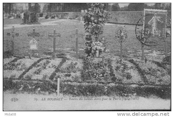 93. LE BOURGET.  TOMBES DES SOLDATS MORTS POUR LA PATRIE. 1914.1915. - Le Bourget