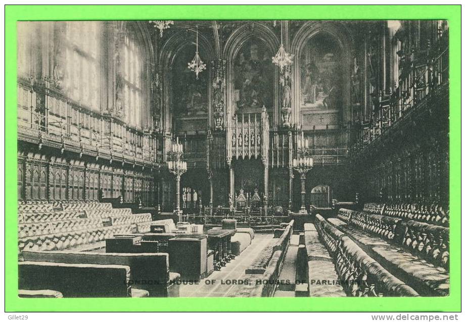 LONDON - HOUSE OF LORDS - HOUSE OF PARLIAMENT - UNDIVIDED BACK - - Houses Of Parliament