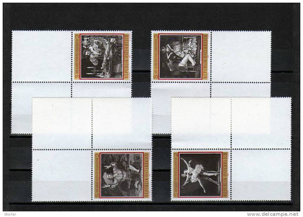 Varianten 16x4-Blocks 100 Jahre Wiener Staatsoper 1969 Österreich 1294/1 Als 16 Block ** 40€ Oper Music Sheet Of Austria - Blocs & Hojas