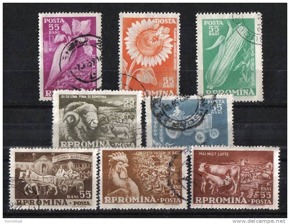 Rumänien; 1959; Michel 1771/8 O; Landwirtschaft; 8 Werte - Used Stamps