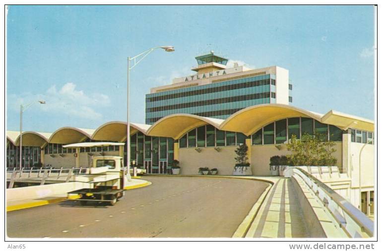 Atlanta Georgia Airport Terminal On 1960 Vintage Postcard - Aerodrome