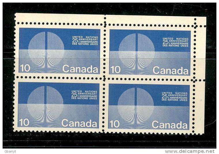 Canada Unitrade 513p MNH VF Upper Right Blank (non Inscription) Corner Block. Energy Unification......................M8 - Plattennummern & Inschriften