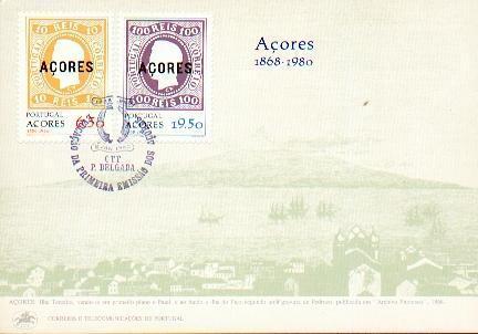 ACORES CARTE MAXI NUM.YVERT 323-324 HISTOIRES DES POSTES - Maximumkaarten