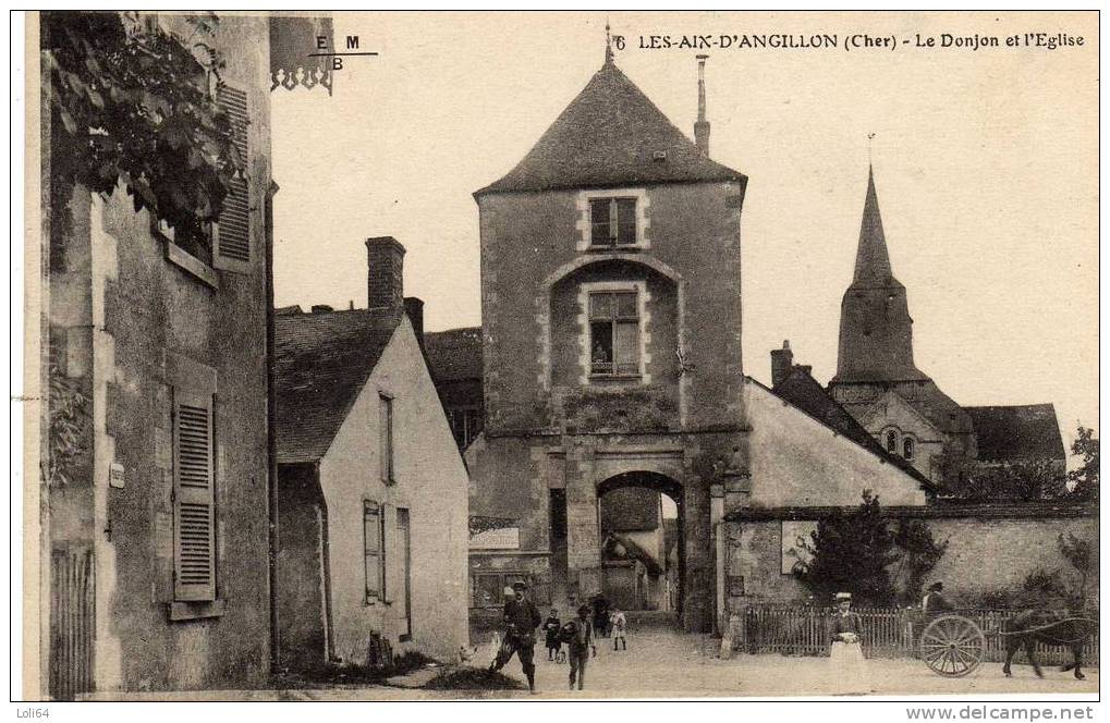 /18/  LES AIX D ANGUILLON  LE DONJON ET L EGLISE - Les Aix-d'Angillon