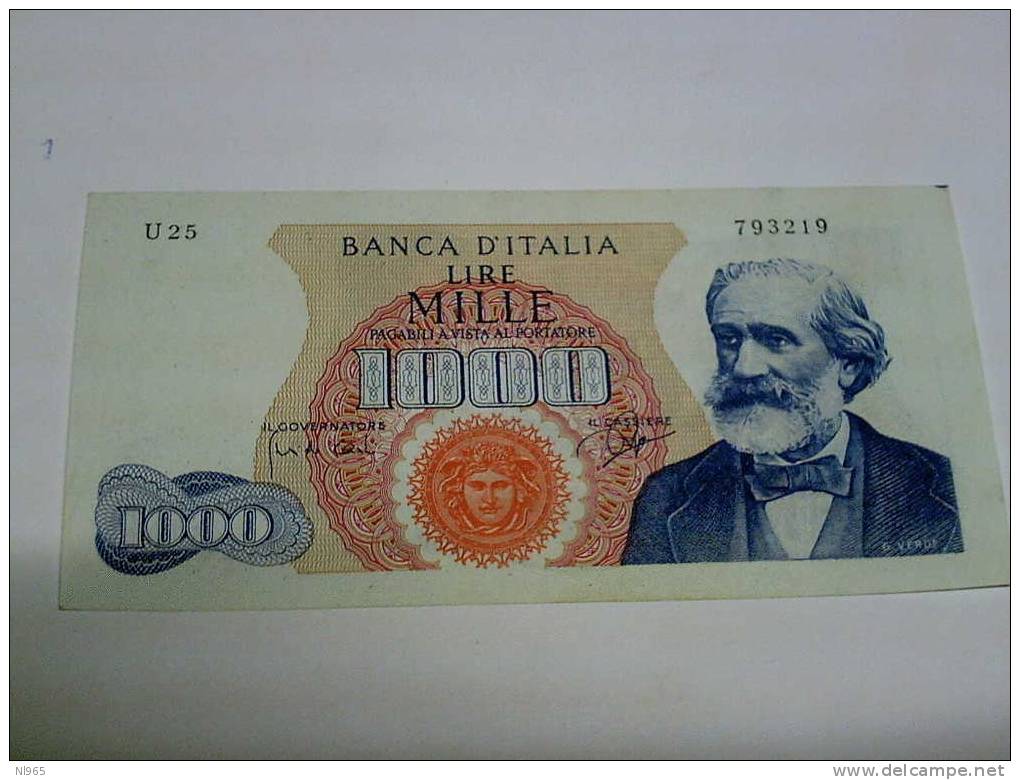 REPUBBLICA ITALIANA -  LIRE MILLE ( 1000 ) GIUSEPPE VERDI  1° TIPO ANNO 14/01/1964    FDS - 1.000 Lire