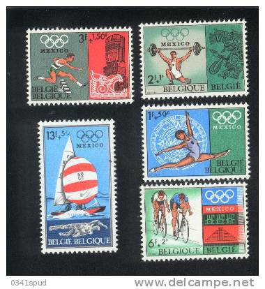 Jeux  Olympiques 1968 Mexico  Belgique   ** Never Hinged  Athlétisme, Cyclisme, Gymnastique, Voile, Haltérophilie - Zomer 1968: Mexico-City