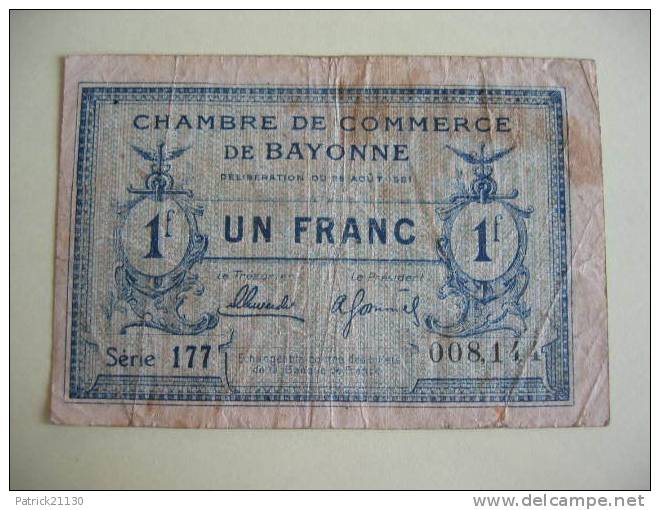 BAYONNE  1F PIROT N°31 RARE1 - Chamber Of Commerce