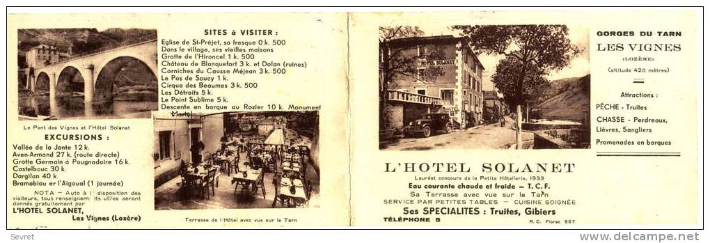 LES VIGNES   - L´Hôtel SOLANET . Carte Doubles à Usage Commercial. - Andere & Zonder Classificatie