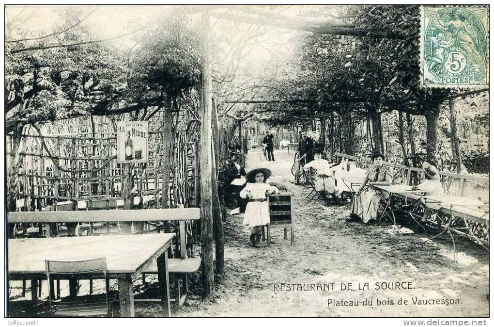 92 - HAUT SEINE - VAUCRESSON - PLATEAU Du BOIS - TERRASSE Du RESTAURANT De La SOURCE - PUBLICITE BIERE " LA MEUSE " - Vaucresson