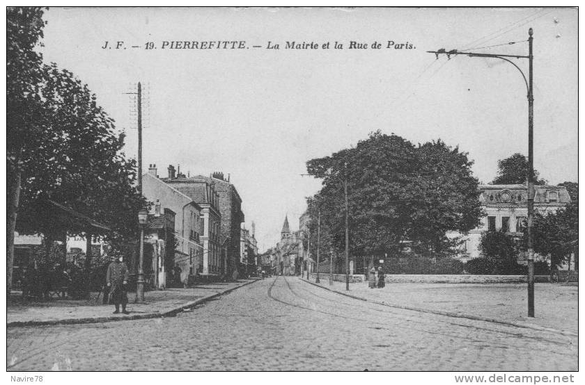 93 Cpa Pierrefitte   Rue De Paris Et Mairie - Pierrefitte Sur Seine