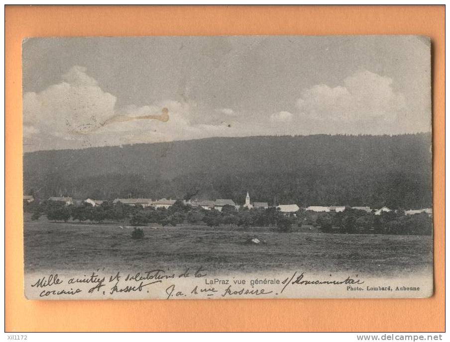 D865 La Praz Sur Romainmotier, Vue Générale. Jura-Nord Vaudois. Oblitération La Praz 1908 Vers Vevey. - La Praz