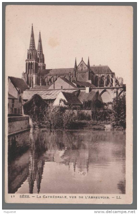 B - CARTE POSTALE - 61 - SEES - LA CATHEDRALE VUE DE L ABREUVOIR - - Sees