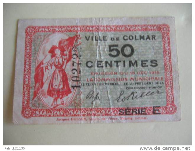 COLMAR  0.5F    PIROT N° 5 SERIE E - Notgeld