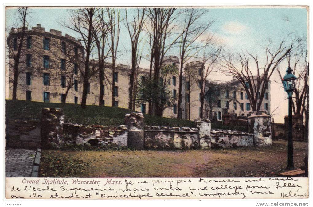 CARTE POSTALE Précurseur Etats Unis Massachusetts Worcester.Mass Oread Institute 1907 - Worcester