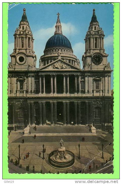 LONDON, UK - ST.PAUL'S CATHEDRAL - CARD TRAVEL IN 1960 - A.V. FRY & CO LTD - - St. Paul's Cathedral