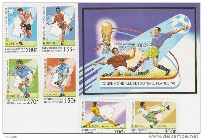 Benin-1997 France 98 Set & MS  MNH - Benin – Dahomey (1960-...)