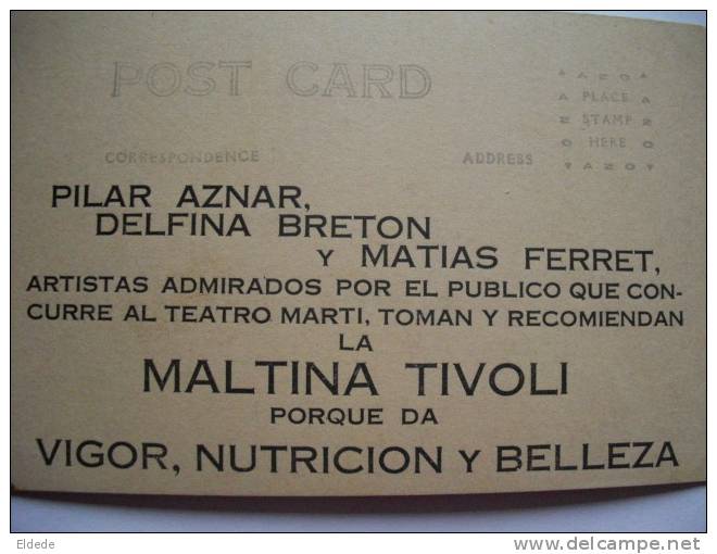 Real Photo Cuba Advert Maltina Tivoli Pilar Aznar,Delfina Breton,Matias Ferret  Actor, Actresses - Cuba