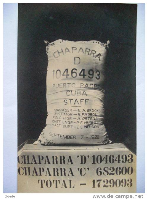 Real Photo  Central Chaparra Puerto Padre Sugar, Sucre, Azucar Production 1922 Brooks - Cuba