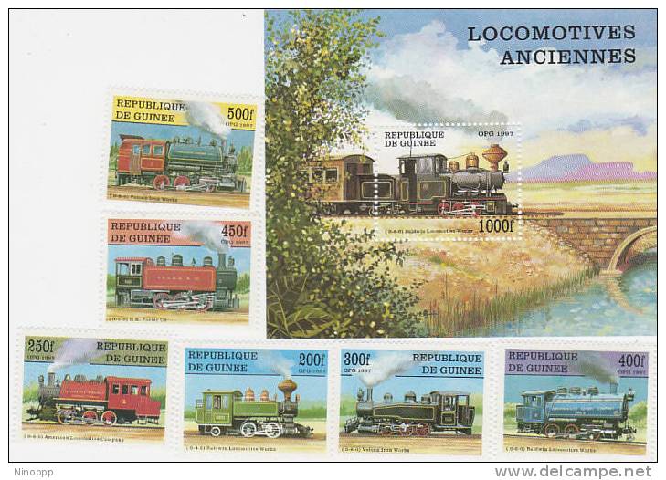 Guinea-1997 Locomotives  Set & MS  MNH - República De Guinea (1958-...)