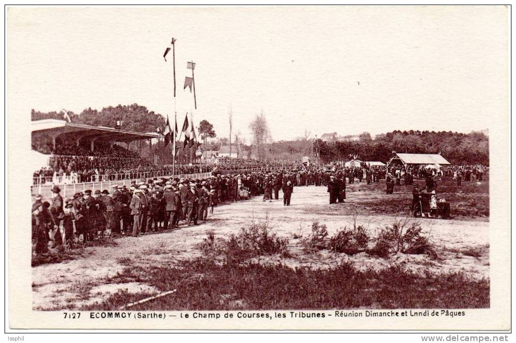 ECOMMOY (Sarthe) - Le Champ De Courses, Les Tribunes - Réunion Dimanche Et Lundi De Pâques - Ecommoy