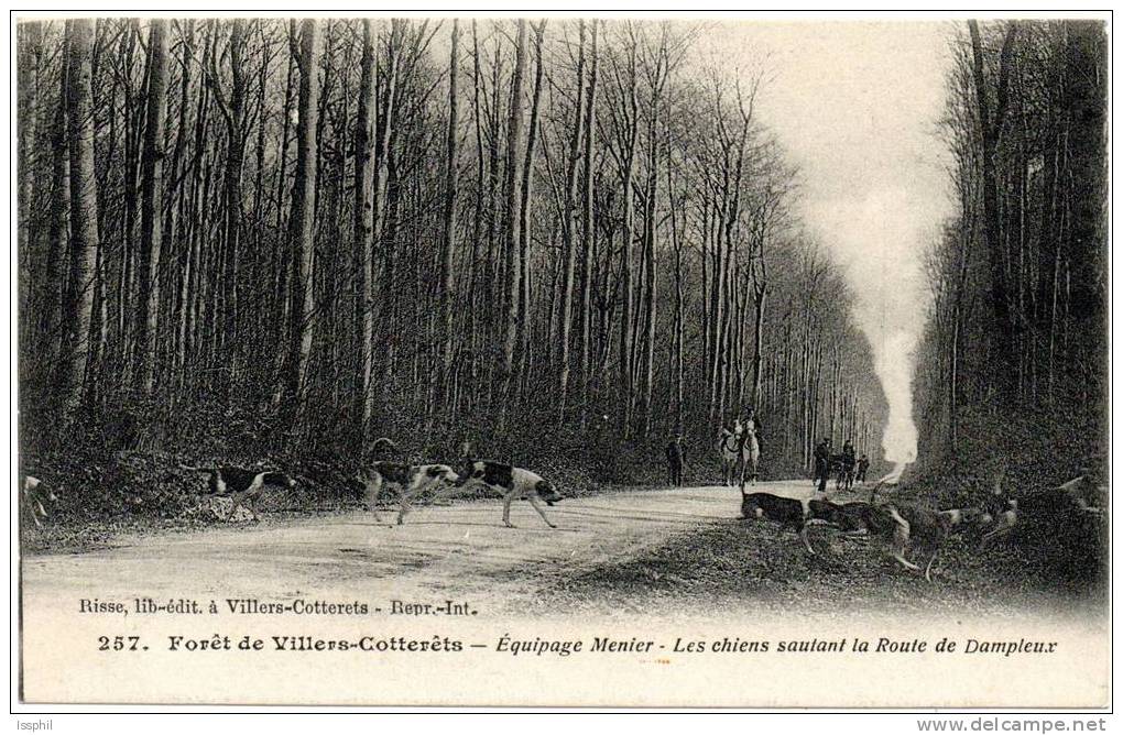 Forêt De Villers-Cotterêts - Equipage Menier - Les Chiens Sautant La Route De Dampleux - Villers Cotterets