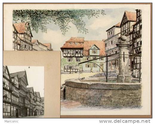 ALLENDORF-Markt Platz -Hessen-Lithographie Mit Foto 1947 - Bad Soden