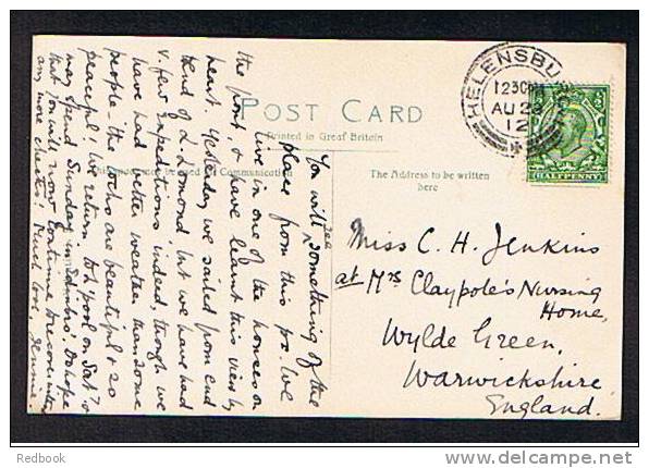1912 Postcard Helensburgh Dunbartonshire Scotland Superb Postmark - Ref 309 - Dunbartonshire