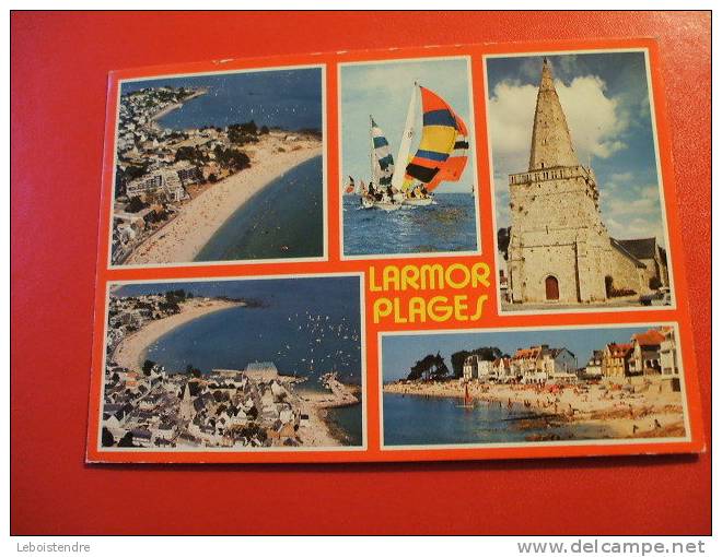 CPM  56 MORBIHAN  LARMOR PLAGE MULTI VUES  LES PLAGES LE PORT ET L´EGLISE  VOYAGEE - Larmor-Plage