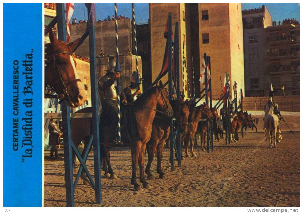 BARLETTA RIEVOCAZIONE DISFIDA ( COSTUME CORTEO  MEDIOEVO CAVALLO )  BARI PUGLIA  NON   VIAGGIATA  COME DA FOTO - Barletta