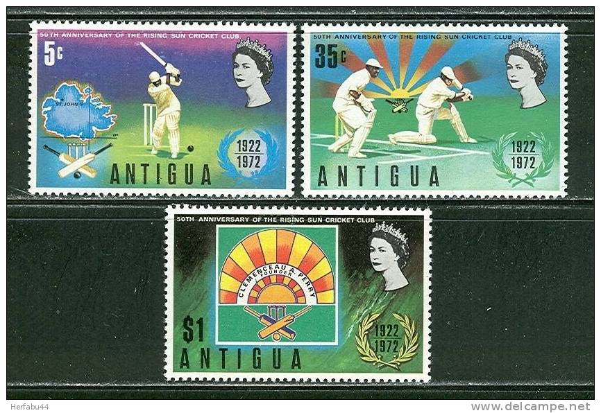 Antigua    Cricket  Club   Set  SC# 297-99  Mint - Antigua And Barbuda (1981-...)