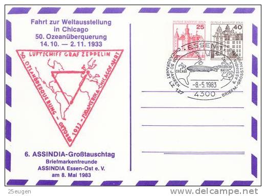 GERMANY 1983 ZEPPELIN  POSTMARK - Zeppelins