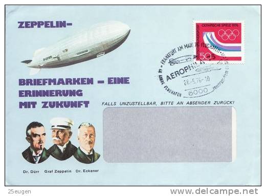 GERMANY 1976 ZEPPELIN  POSTMARK - Zeppelins