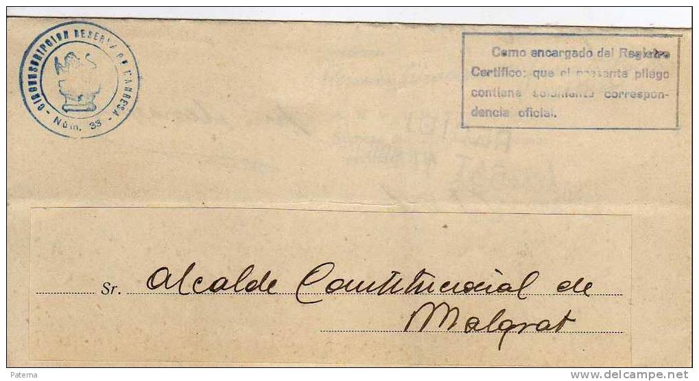 3251 Carta, Franquicia Militar Manresa 1928, Cover , Letter - Covers & Documents