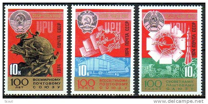 RUSSIA – URSS - RUSSIE - 1974 - 100° ANN. DELL'UPU - YT 4083/4085 ** - Russie & URSS